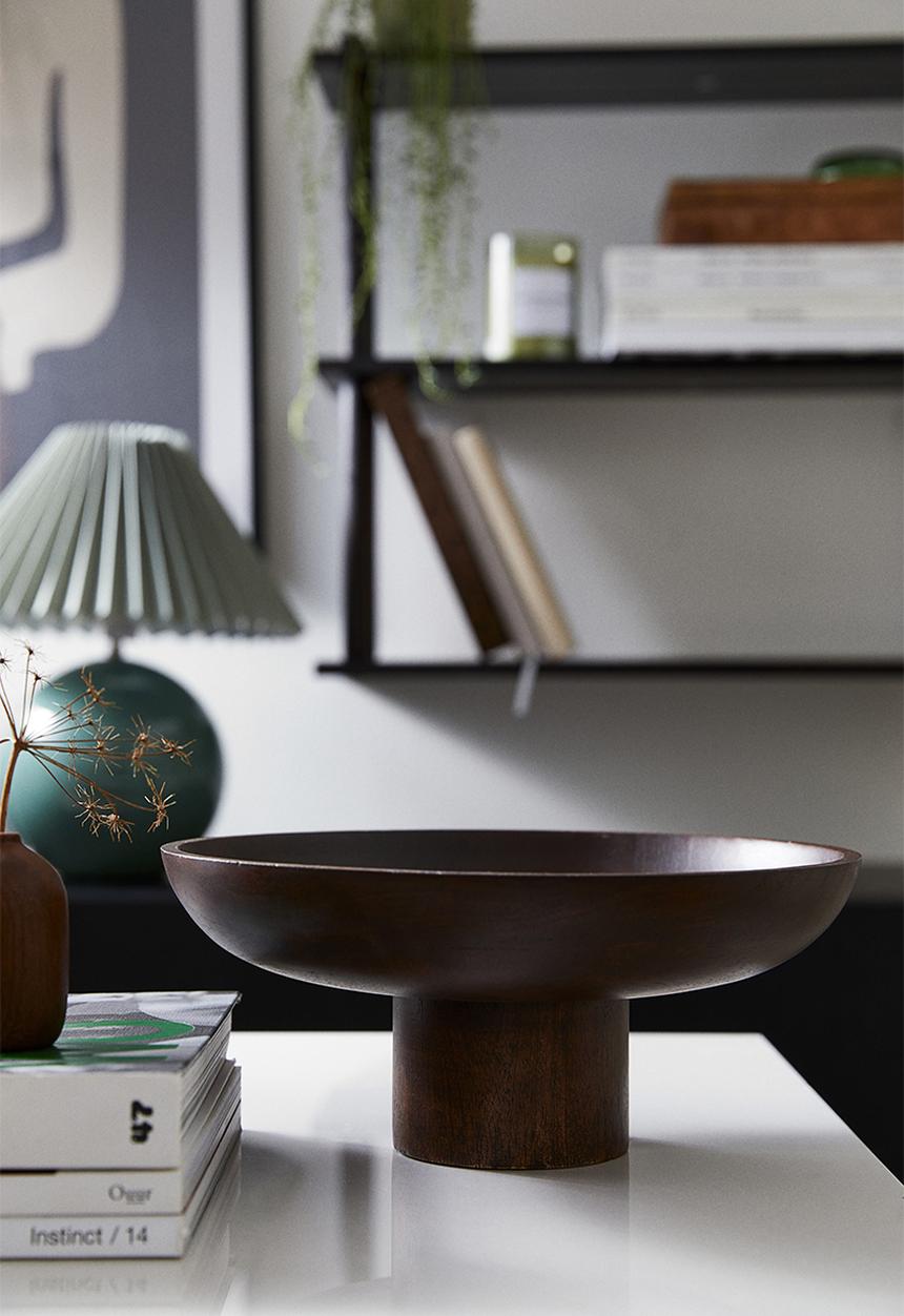 H&M - Wooden pedestal bowl - dark brown