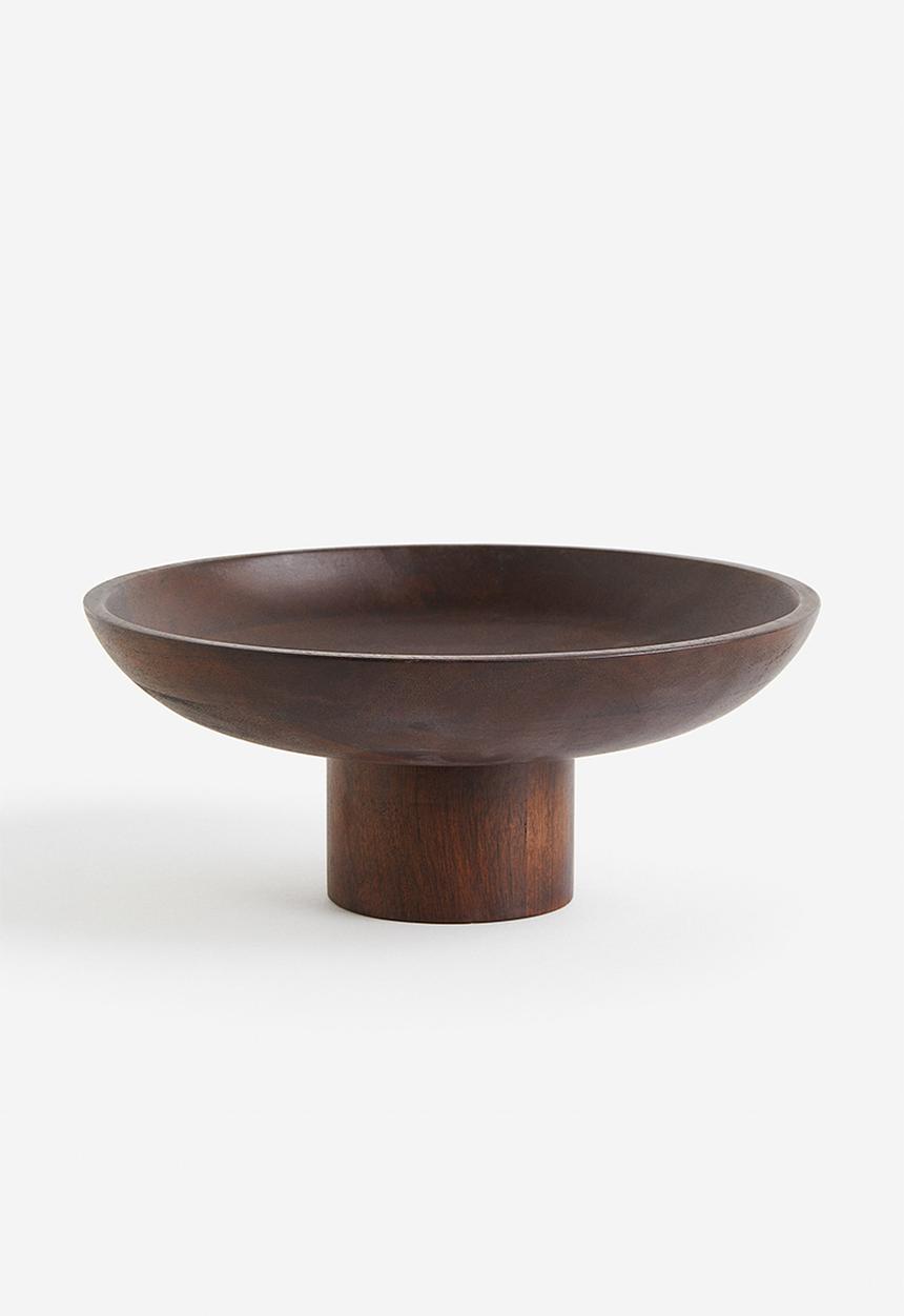 H&M - Wooden pedestal bowl - dark brown