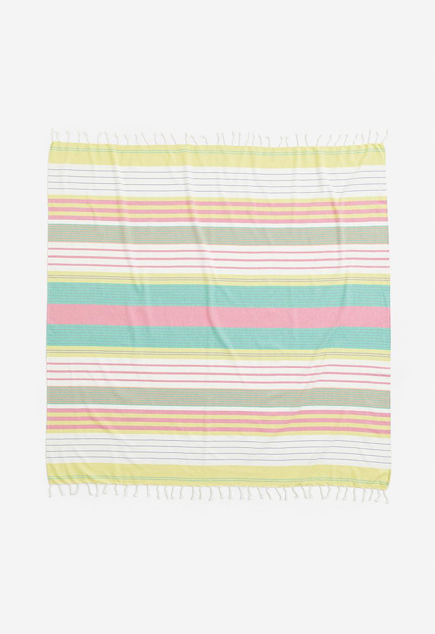 H&M - Large cotton beach towel - yellow striped