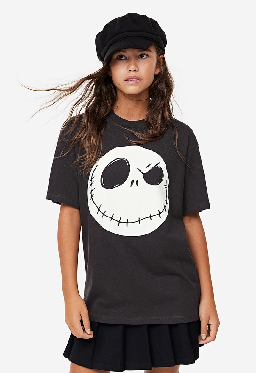 H&M - Printed t-shirt - grey the nightmare before