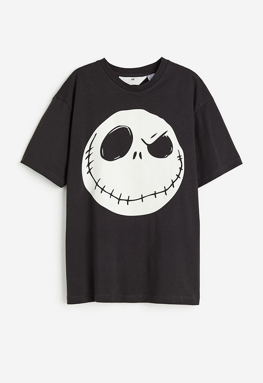 H&M - Printed t-shirt - grey the nightmare before