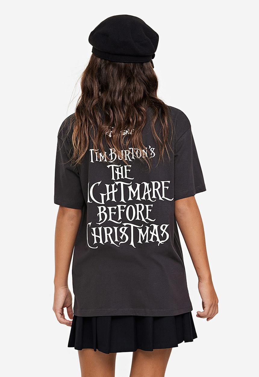 H&M - Printed t-shirt - grey the nightmare before