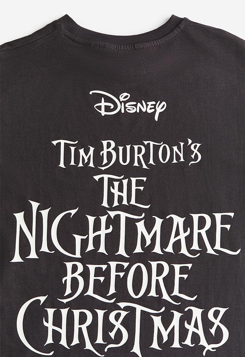 H&M - Printed t-shirt - grey the nightmare before