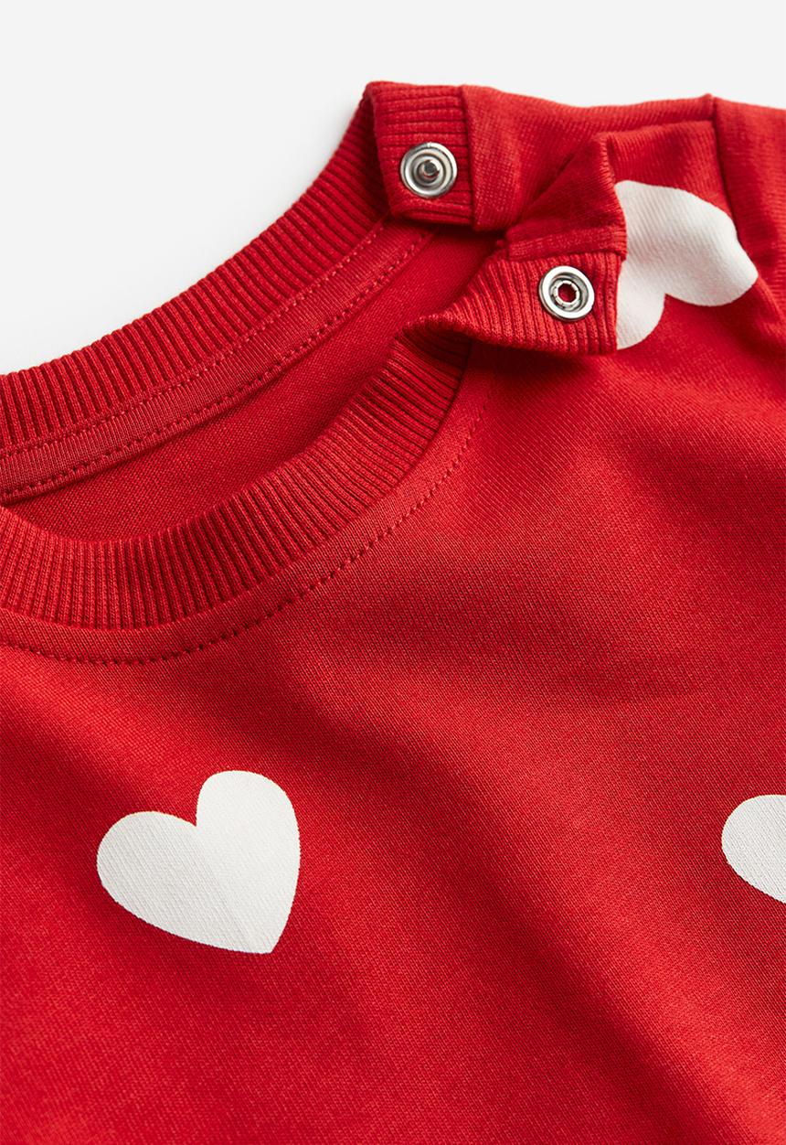 H&M - 2 Piece patterned jersey set - red hearts 