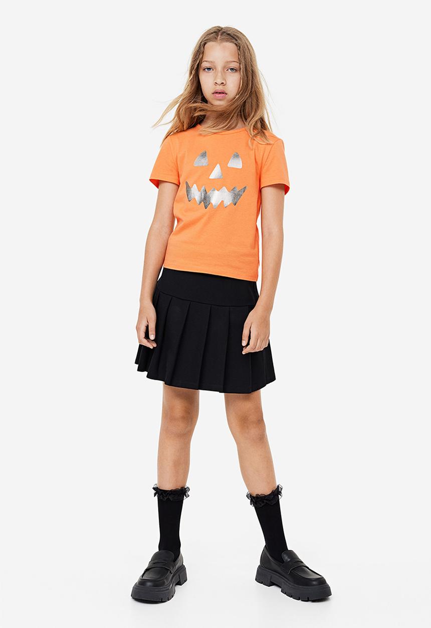 H&M - Printed t-shirt - orange pumpkin