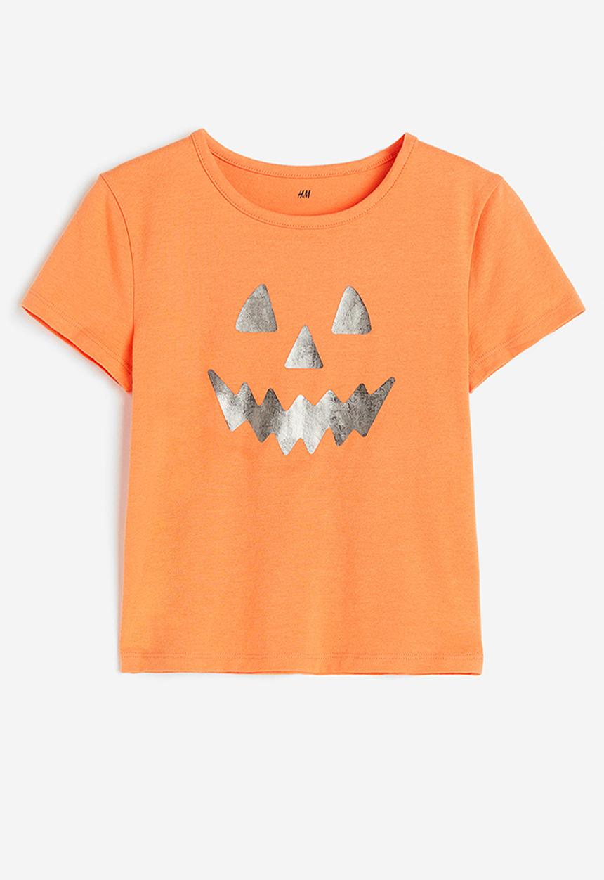 H&M - Printed t-shirt - orange pumpkin
