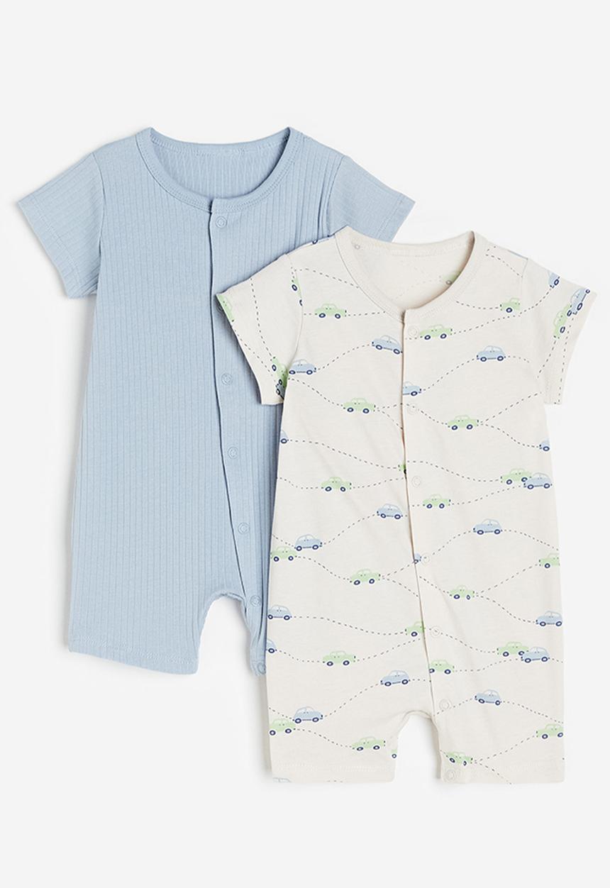 H&M - 2-Pack cotton pyjamas - light blue cars