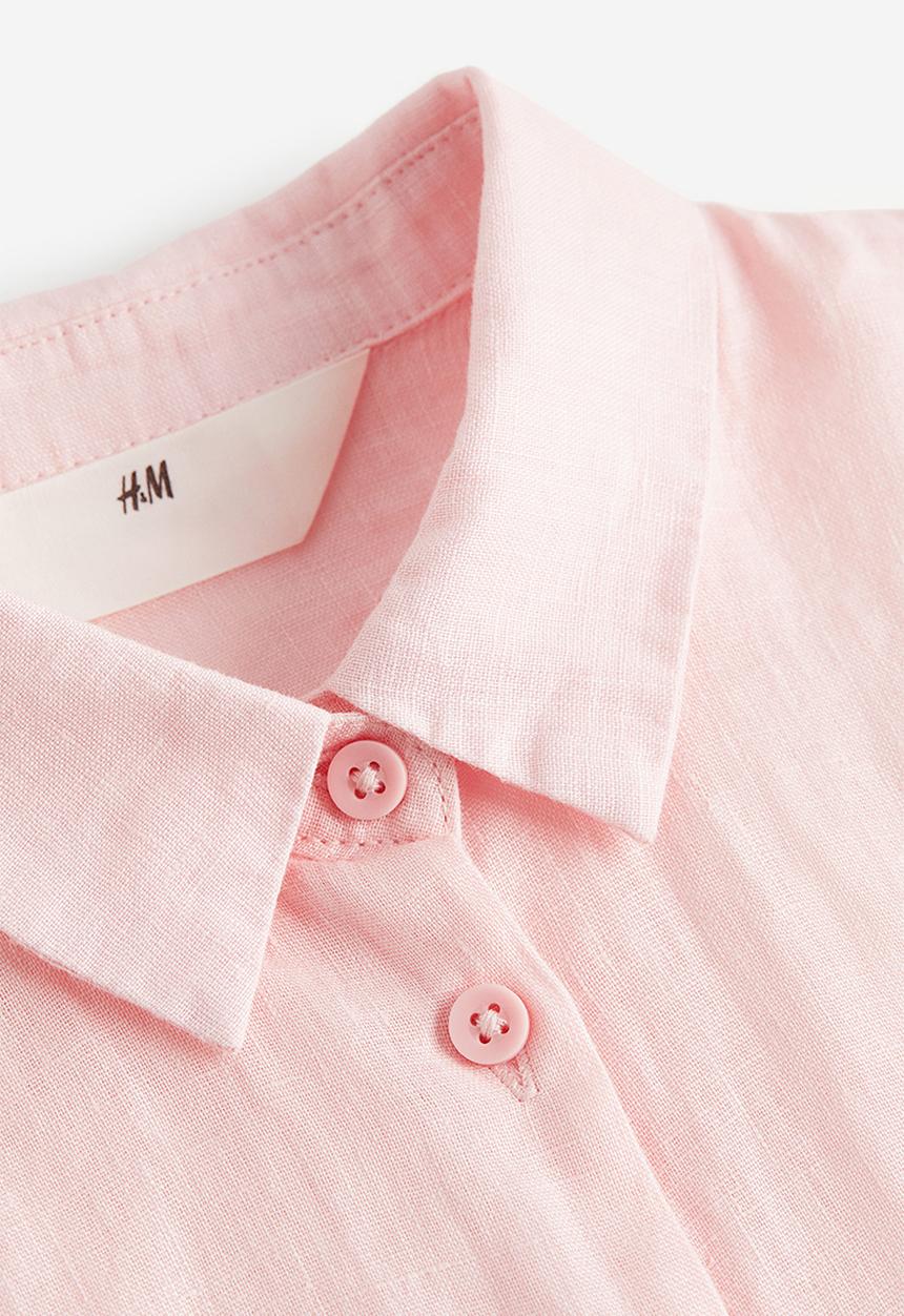 H&M - Linen shirt - light pink