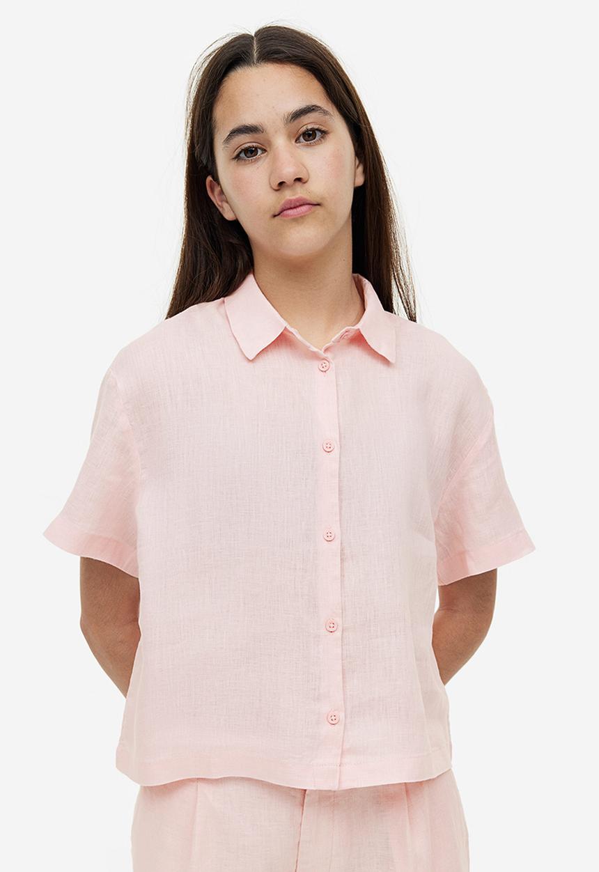 H&M - Linen shirt - light pink