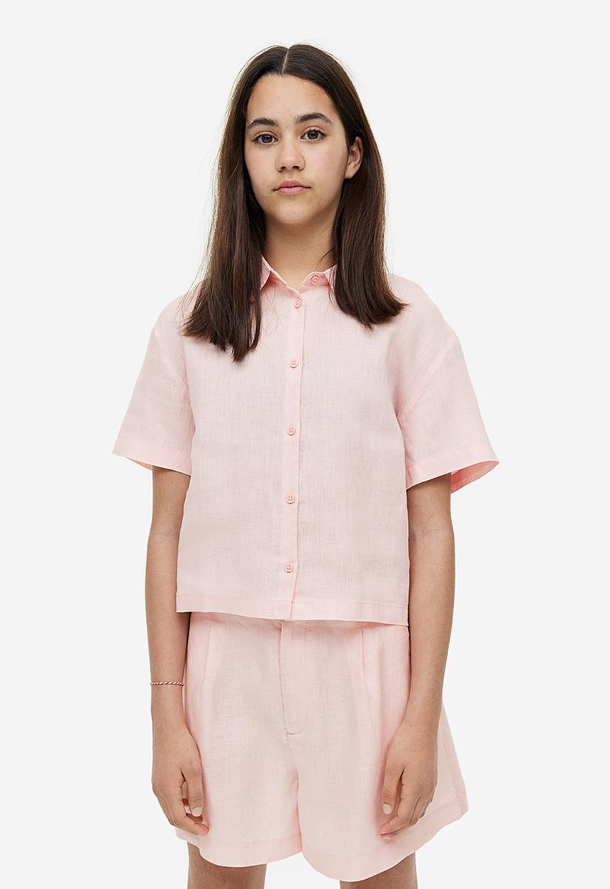 H&M - Linen shirt - light pink