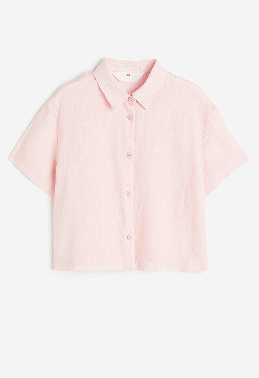 H&M - Linen shirt - light pink