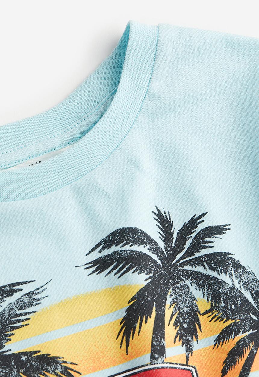 H&M - Oversized printed t-shirt - light blue stranger things