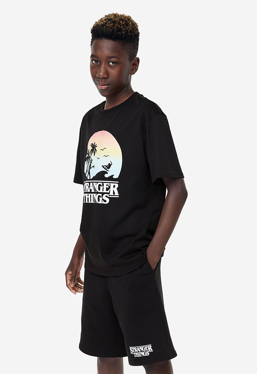 H&M - 2 Piece printed set - black stranger things