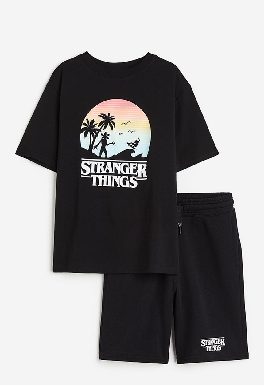 H&M - 2 Piece printed set - black stranger things