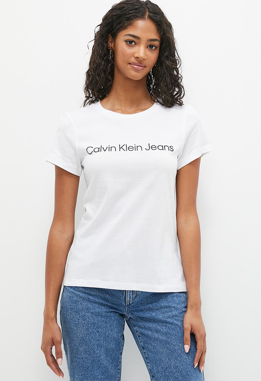 Calvin Klein - CK core instit logo slim fit tee - white