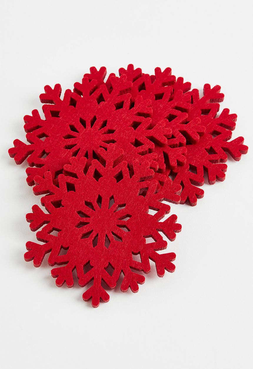 H&M - 4-Pack felt coasters - red snowflake