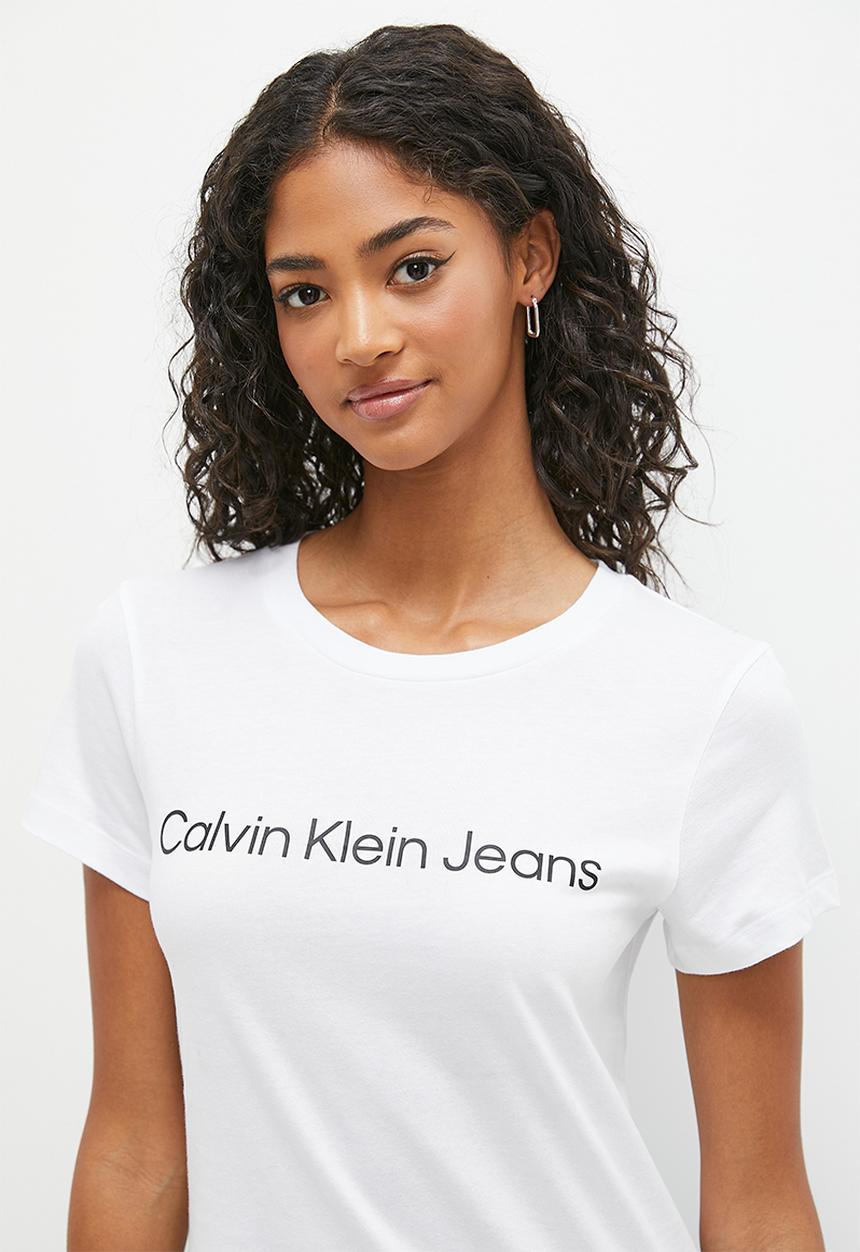 Calvin Klein - CK core instit logo slim fit tee - white