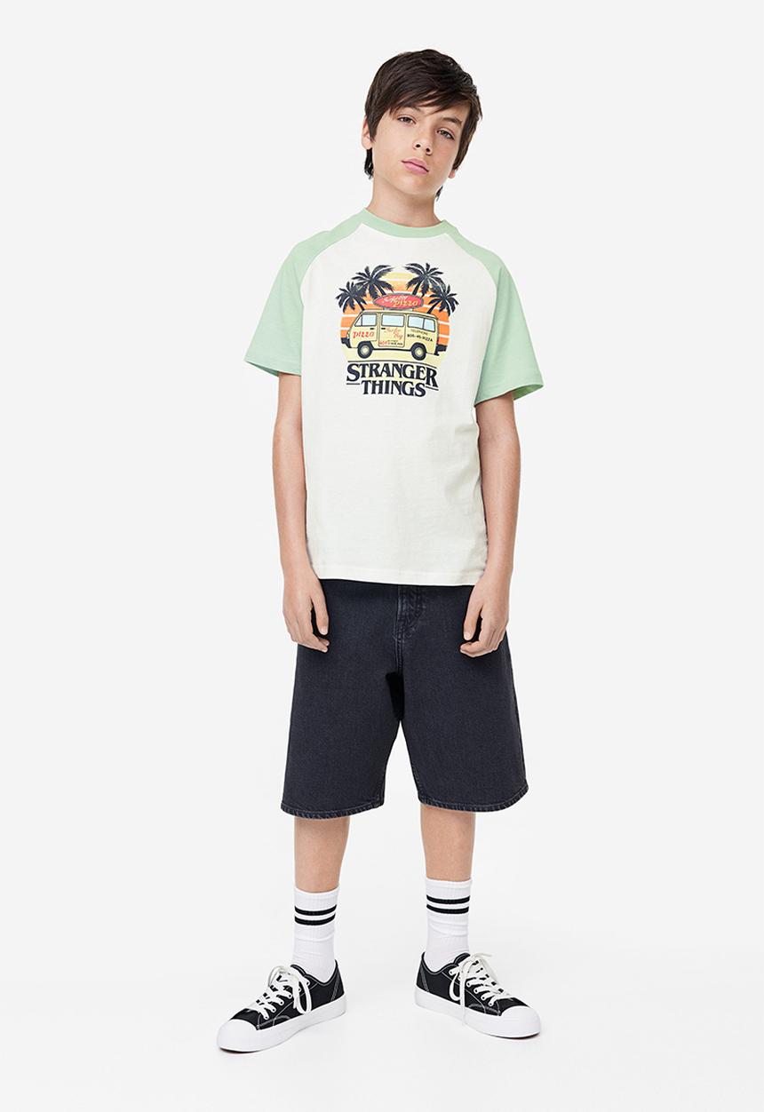 H&M - Printed cotton t-shirt - white stranger things