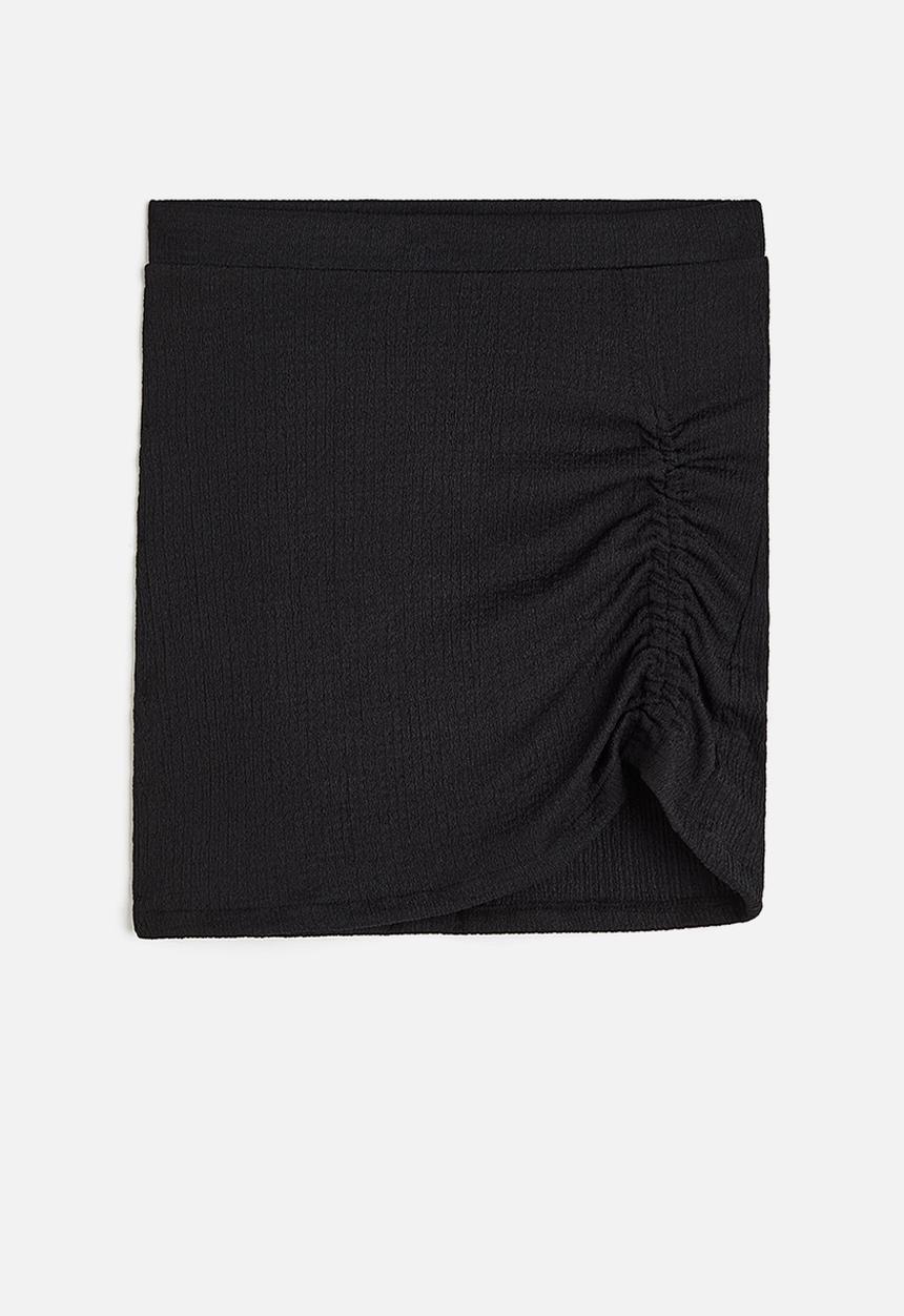 H&M - Ruched crinkled skirt - black