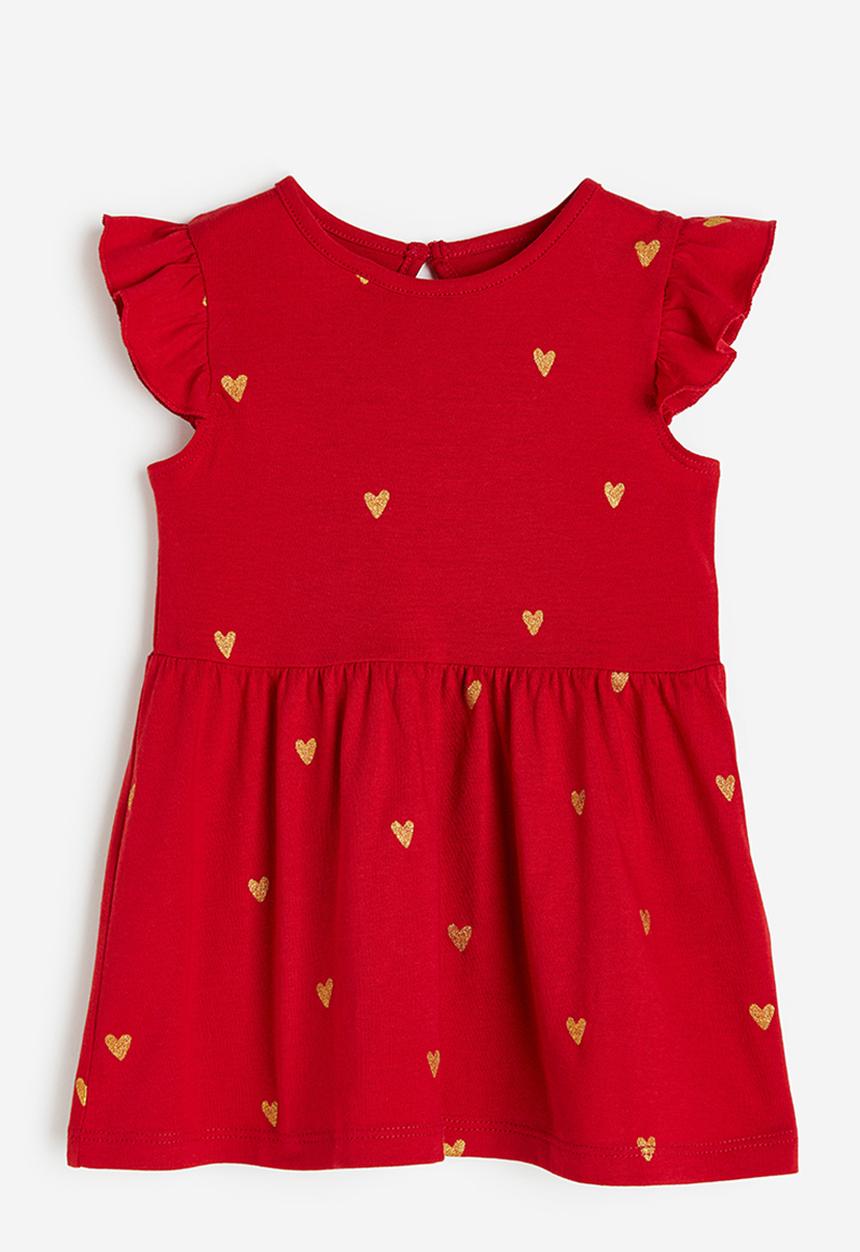 H&M - Flutter-sleeved dress - red hearts