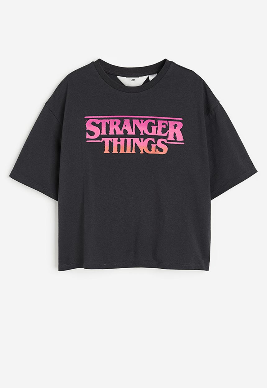 H&M - Oversized printed t-shirt - black stranger things