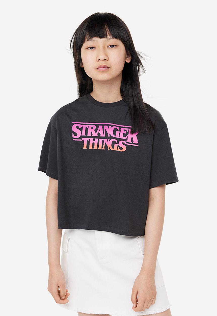 H&M - Oversized printed t-shirt - black stranger things