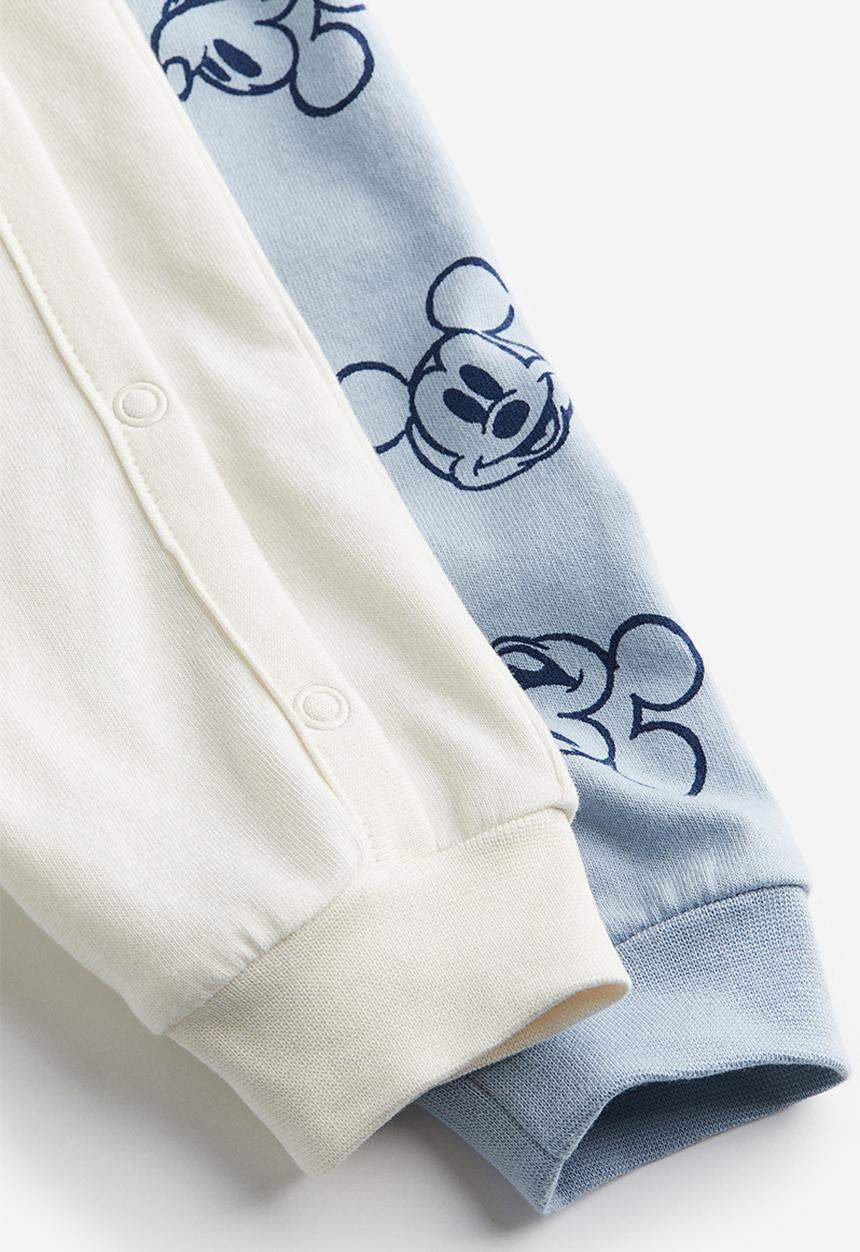 H&M - 2- Pack printed pyjamas - light blue/mickey mouse