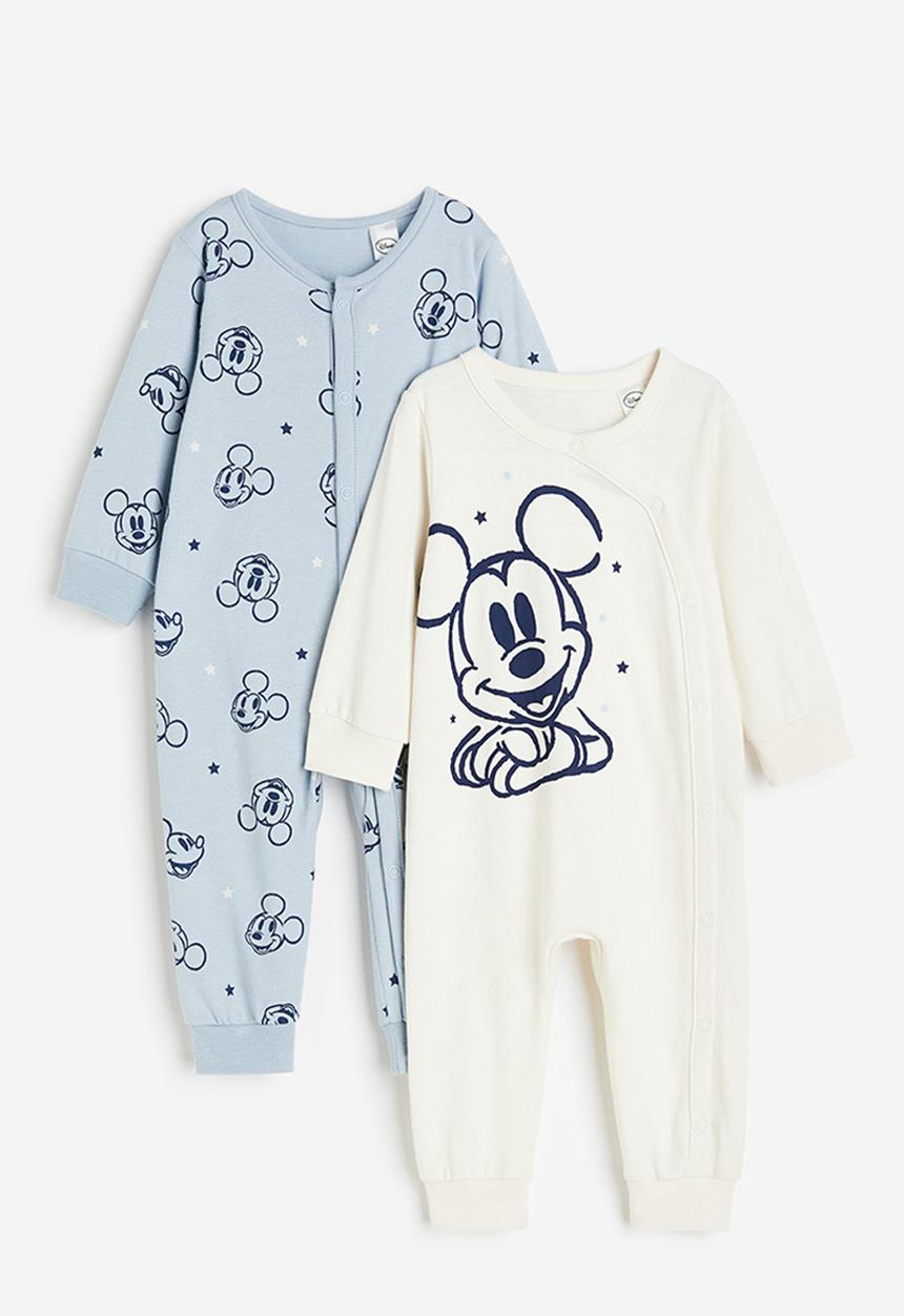 H&M - 2- Pack printed pyjamas - light blue/mickey mouse
