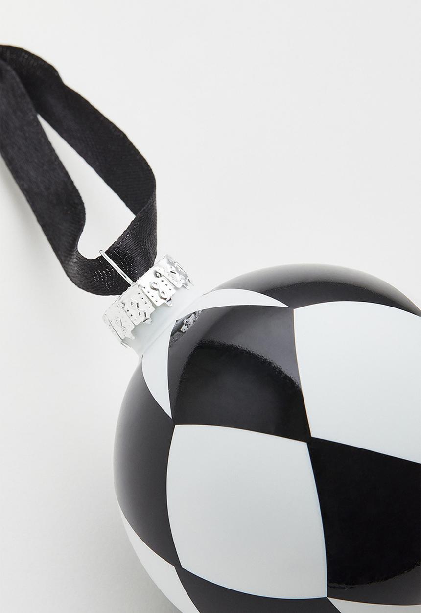 H&M - Chequered christmas decoration - white checked 