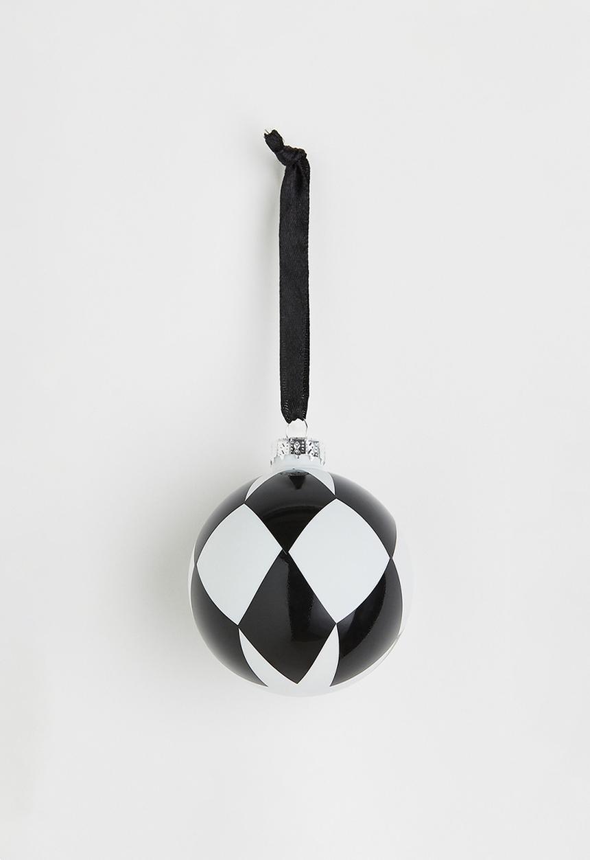H&M - Chequered christmas decoration - white checked 