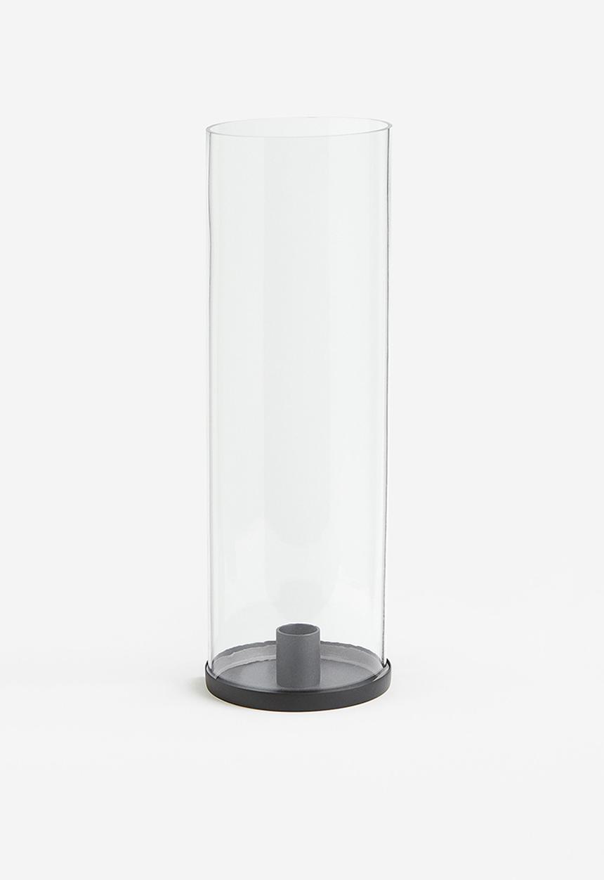H&M - Metal and glass candle holder - black