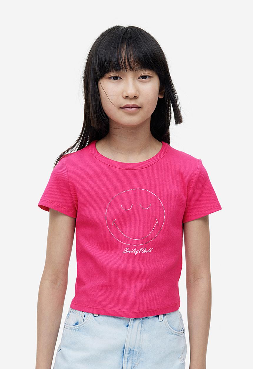 H&M - Printed t-shirt - cerise smileyworld® 