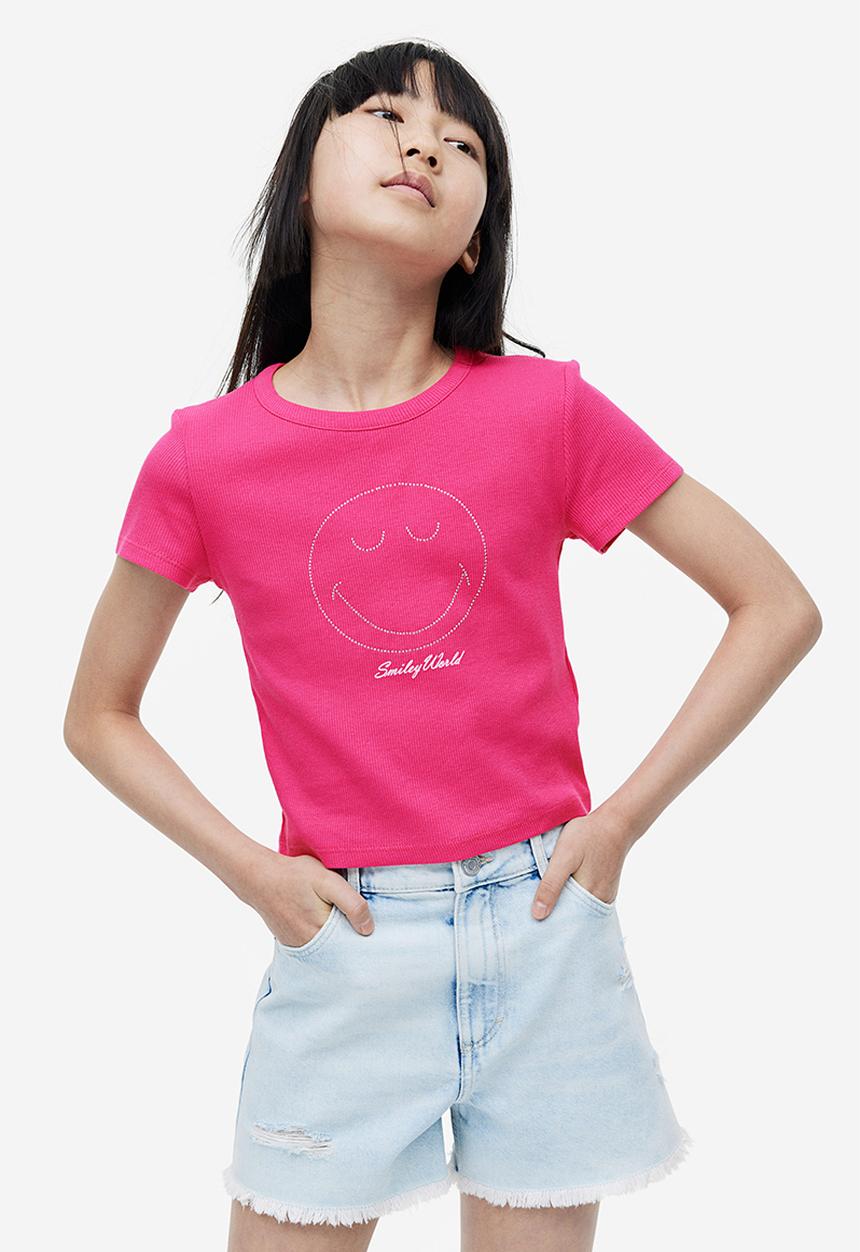 H&M - Printed t-shirt - cerise smileyworld® 