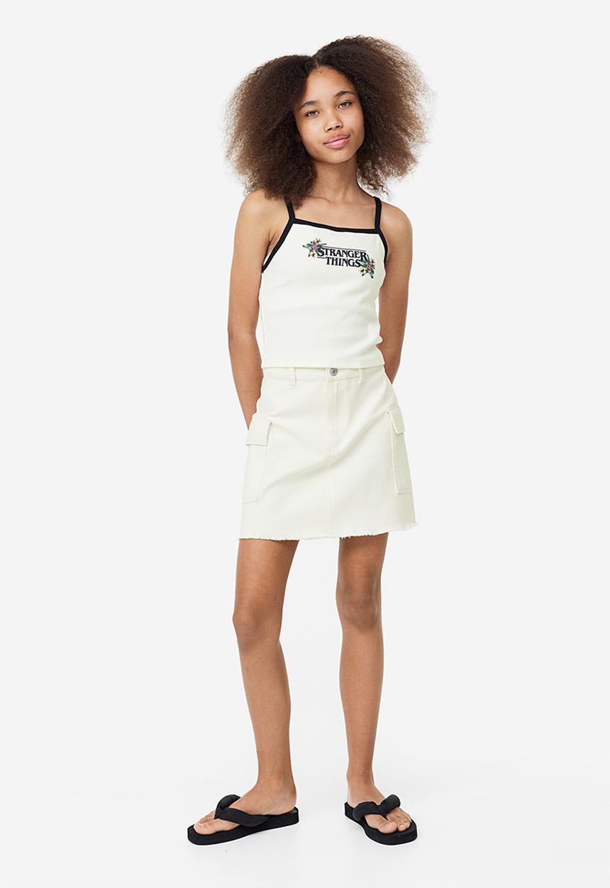 H&M - Printed strappy top - white stranger things 