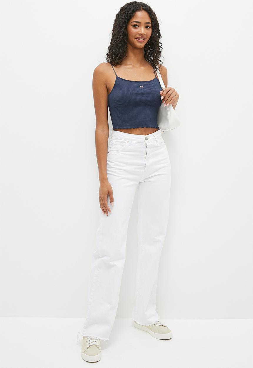 Tommy Hilfiger - Tjw crp pointelle rib top - blue