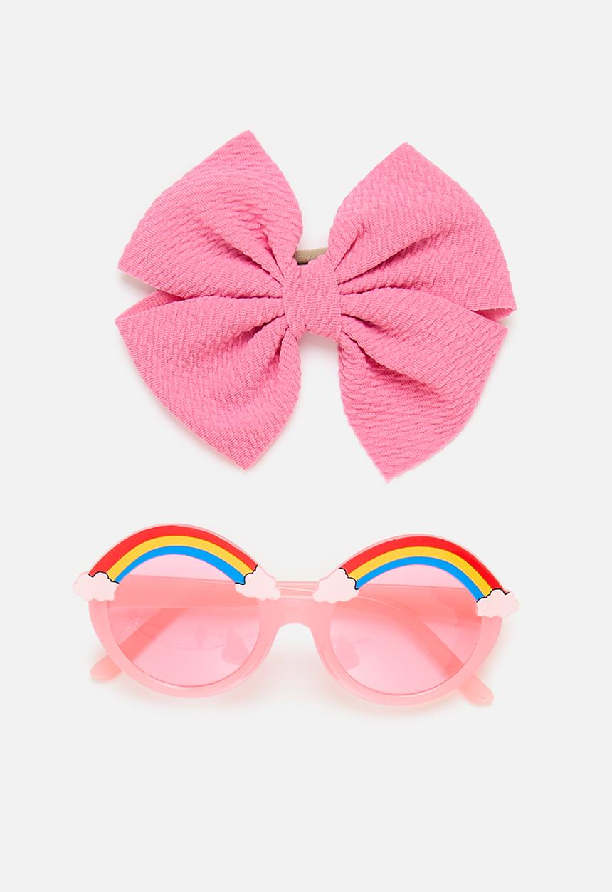 Pop Candy - Sunglass & bow hairclip set - pink