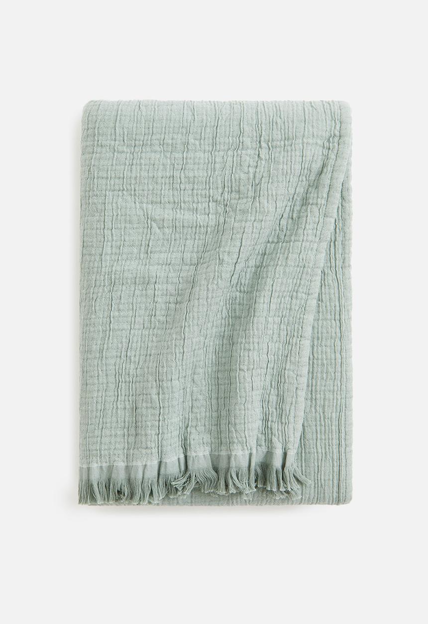 H&M - Fringed bedspread - light green