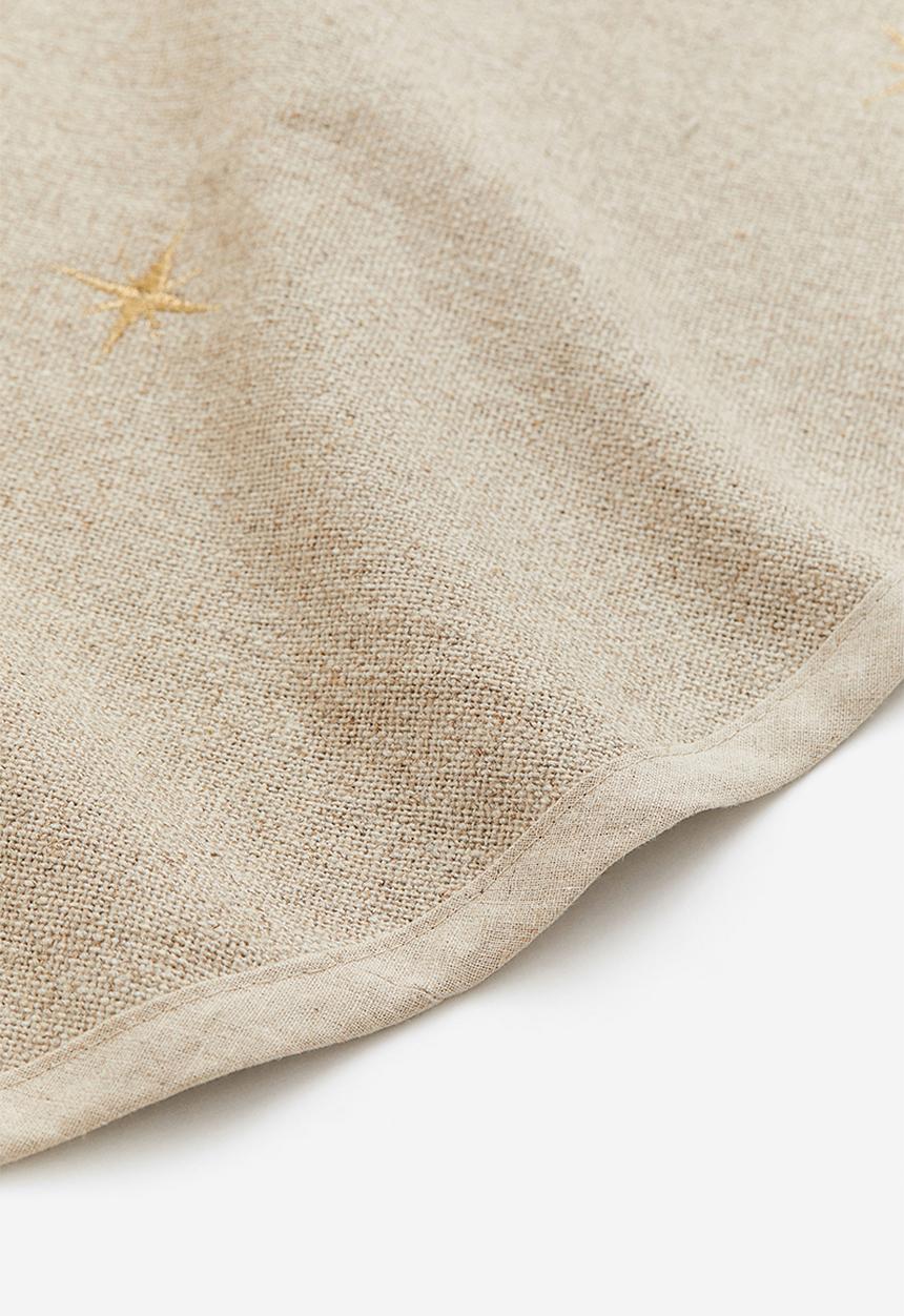 H&M - Linen-blend christmas tree mat - beige