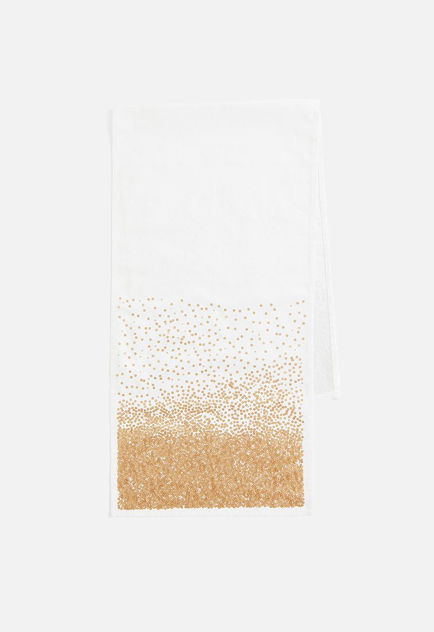 H&M - Sequin runner - white & gold-coloured 