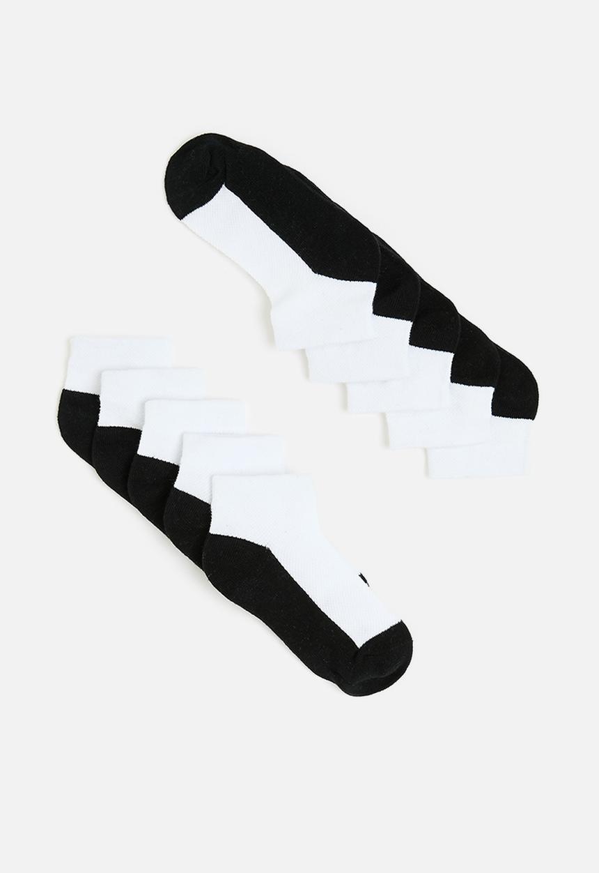 Pop Candy - 5 Pack ankle socks - black and white