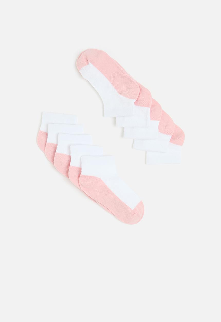 Pop Candy - 5 Pack ankle socks - pink and white