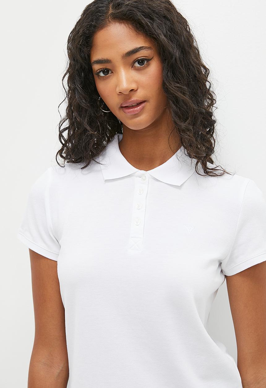GUESS - Lds es guess logo pigue polo - white 