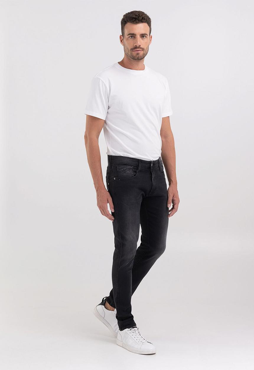 Replay - Anbass 11 oz black power stretch denim - dark grey