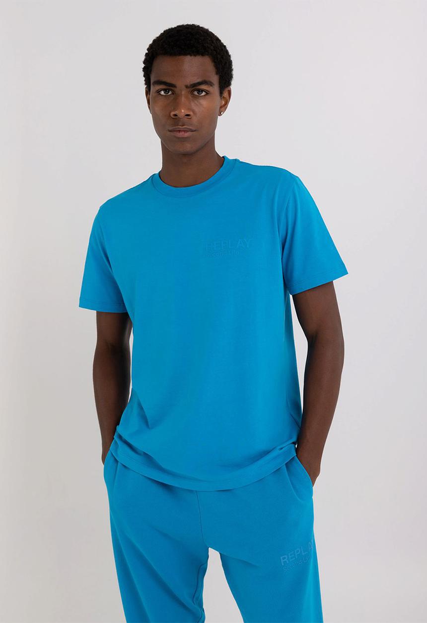 Replay - Piece dyed organic cotton jersey - neon sky