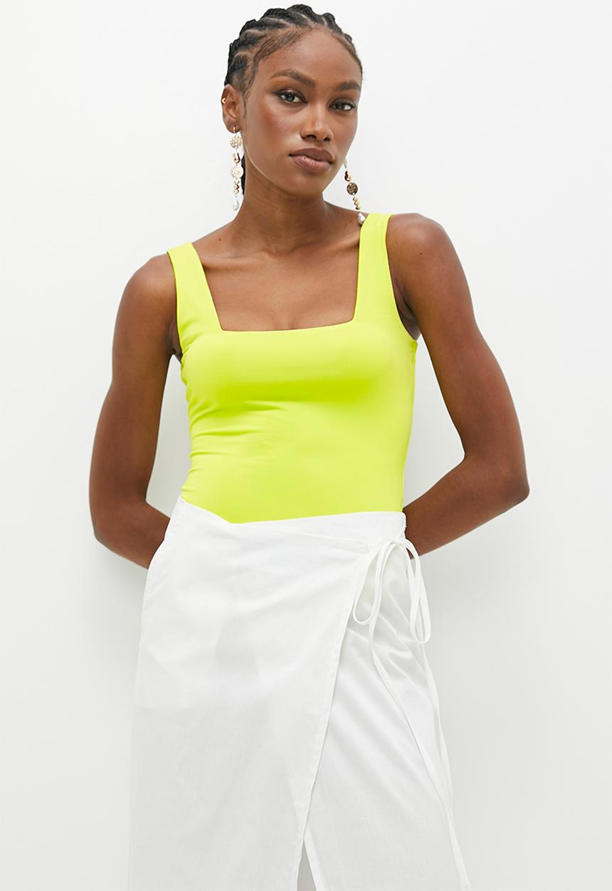 Superbalist - Square neck bodysuit - lime