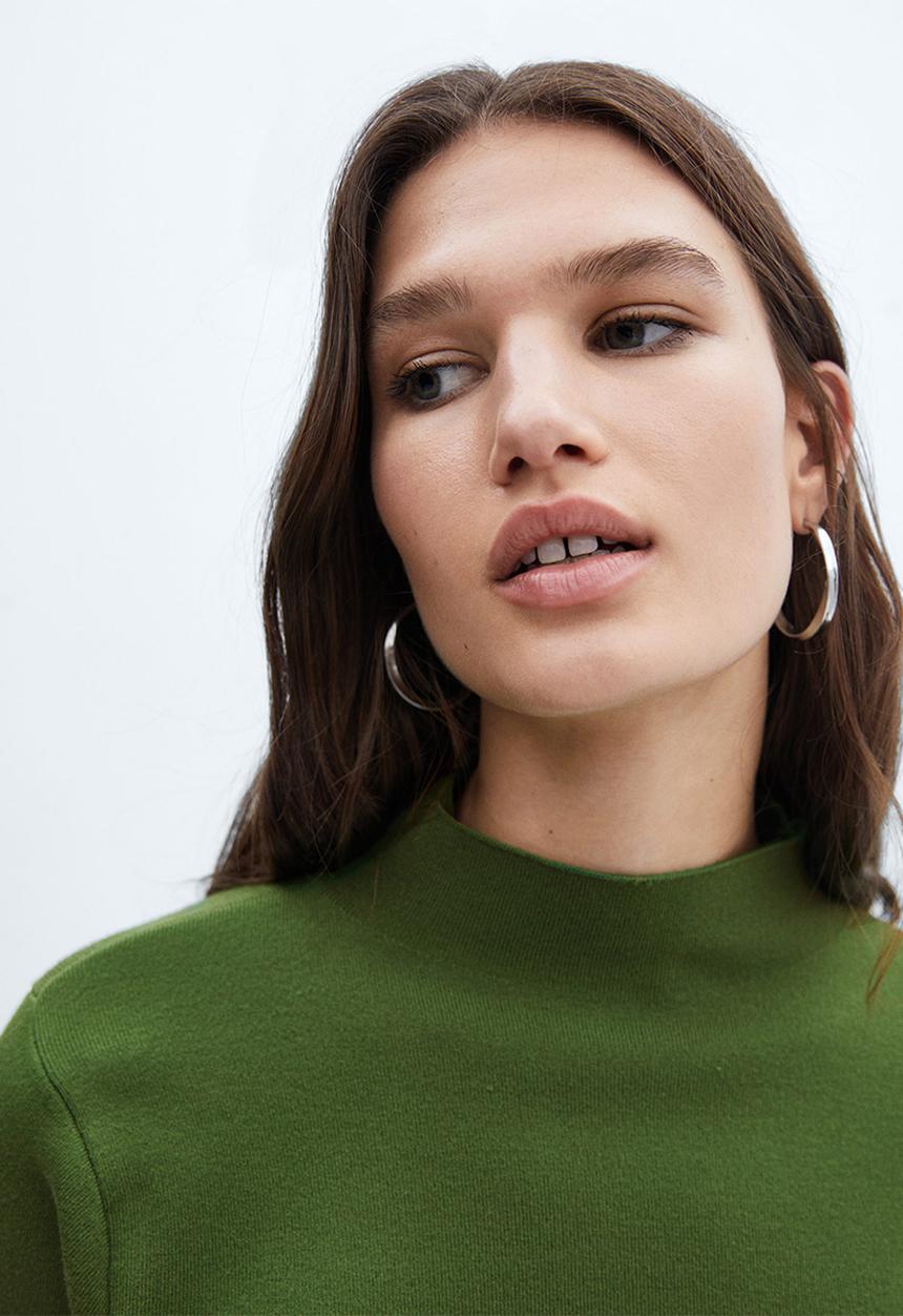 MANGO - Sweater chimney - green