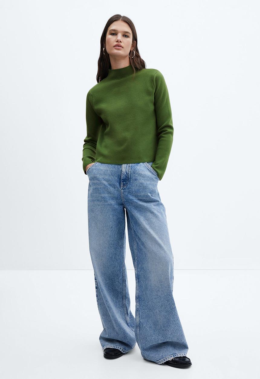 MANGO - Sweater chimney - green