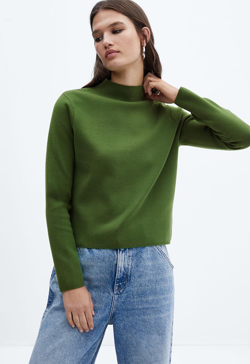 MANGO - Sweater chimney - green