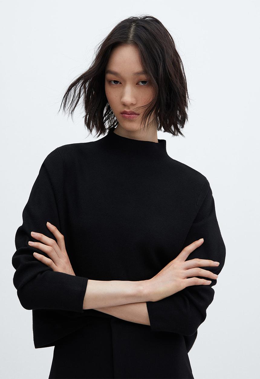 MANGO - Sweater chimney - black