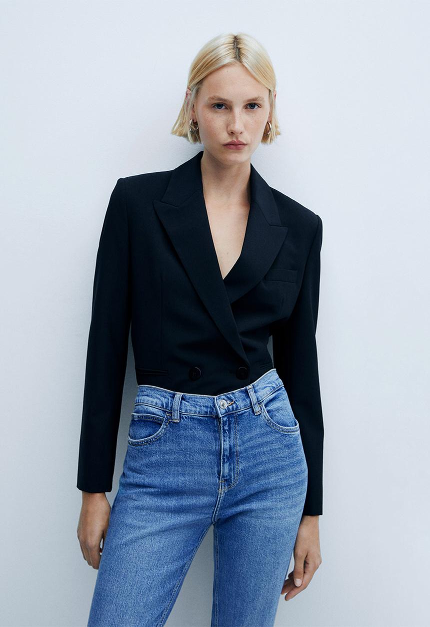MANGO - Jeans newmom - open blue